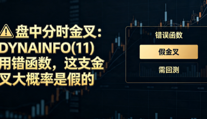 盘中分时金叉：DYNAINFO(11)用错函数，这支金叉大概率是假的