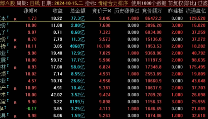【情绪合力排序】副图/选股指标，革新性竞价排序系统，搭载尖端情绪力量算法模型