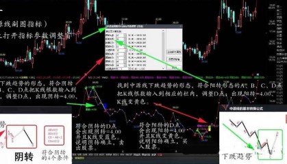 【预测阴转阳转】主图+副图指标，参照《富致中源模型》一书编译的中源线阴阳转换的主、副图指标！
