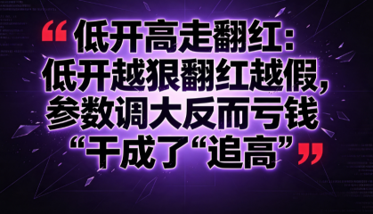 低开高走翻红：低开越狠翻红越假，参数调大反而亏钱