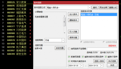 通达信【尾盘入场机会】副图+选股指标，低位起涨，第二天冲高获利了结