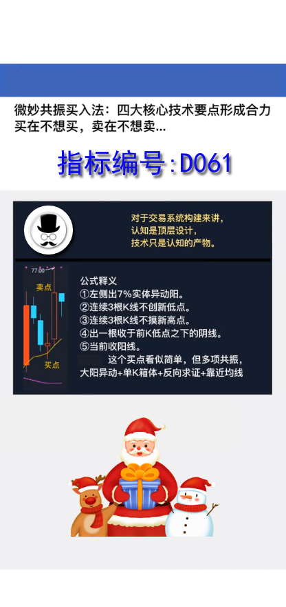 D061微妙共振买入战法:四大核心技术要点形成合力买在不想买，卖在不想卖...