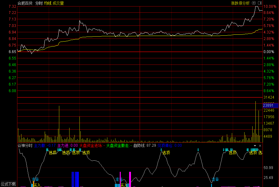 谷神分时（通达信公式 分时副图 源码 测试图）