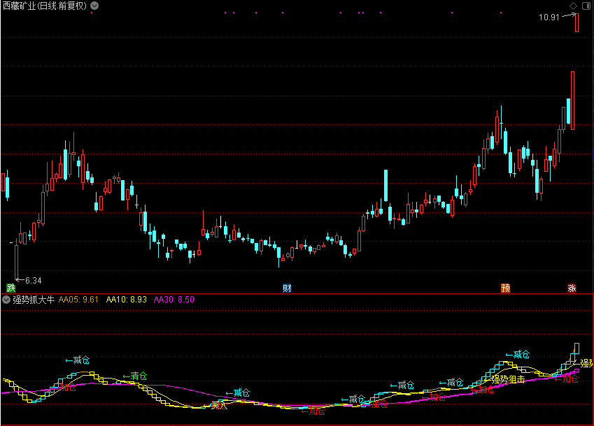 强势抓大牛（指标 副图 通达信 贴图）