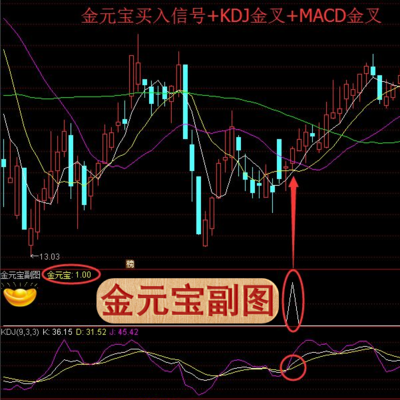  通达信金元宝副图以资金作为主线结合MACD 和KDJ应用画面简洁明了