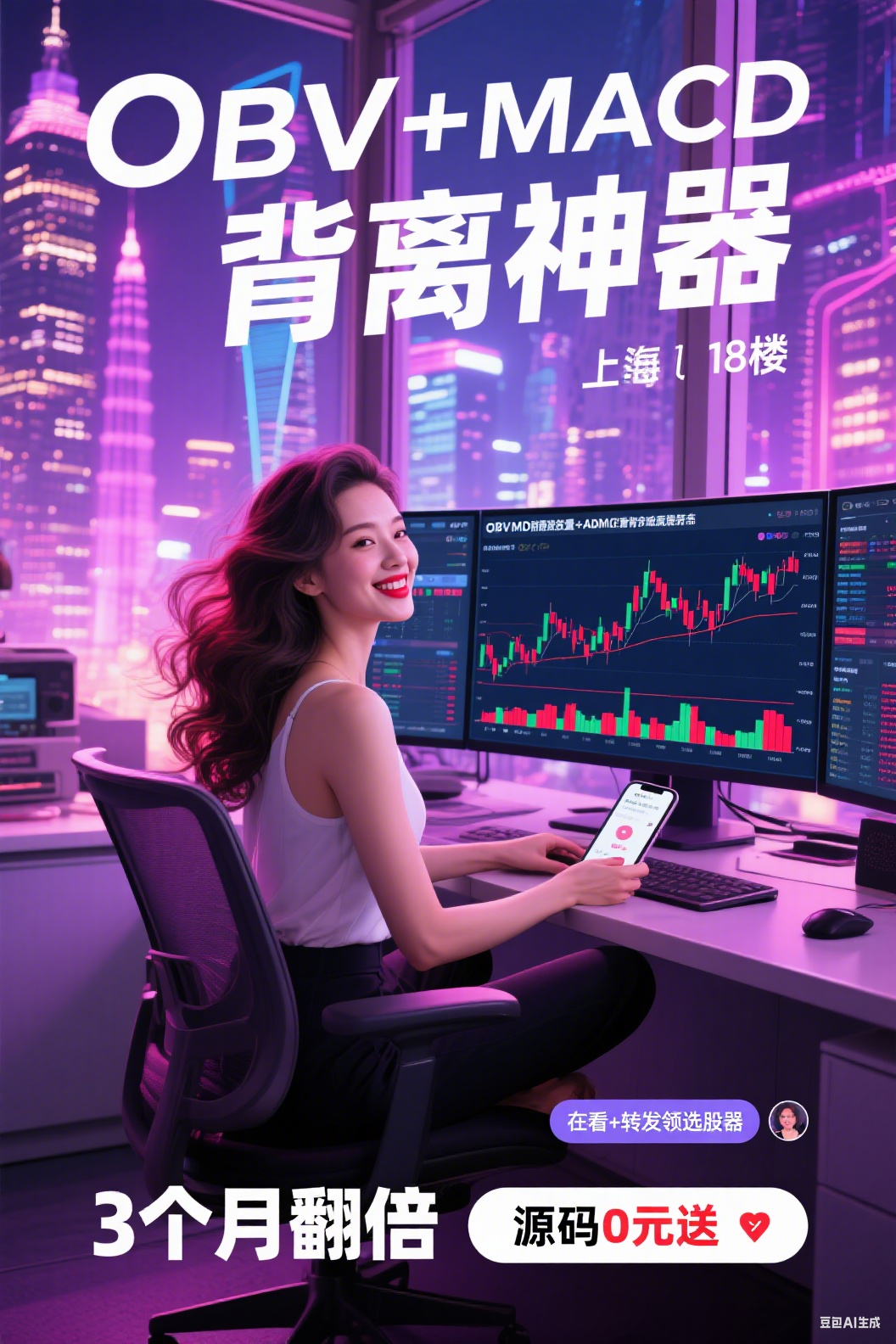 【35字爆文标题】 🎯她靠“OBV+MACD背离神器”3个月翻倍：源码0元送，错过等一年！💄