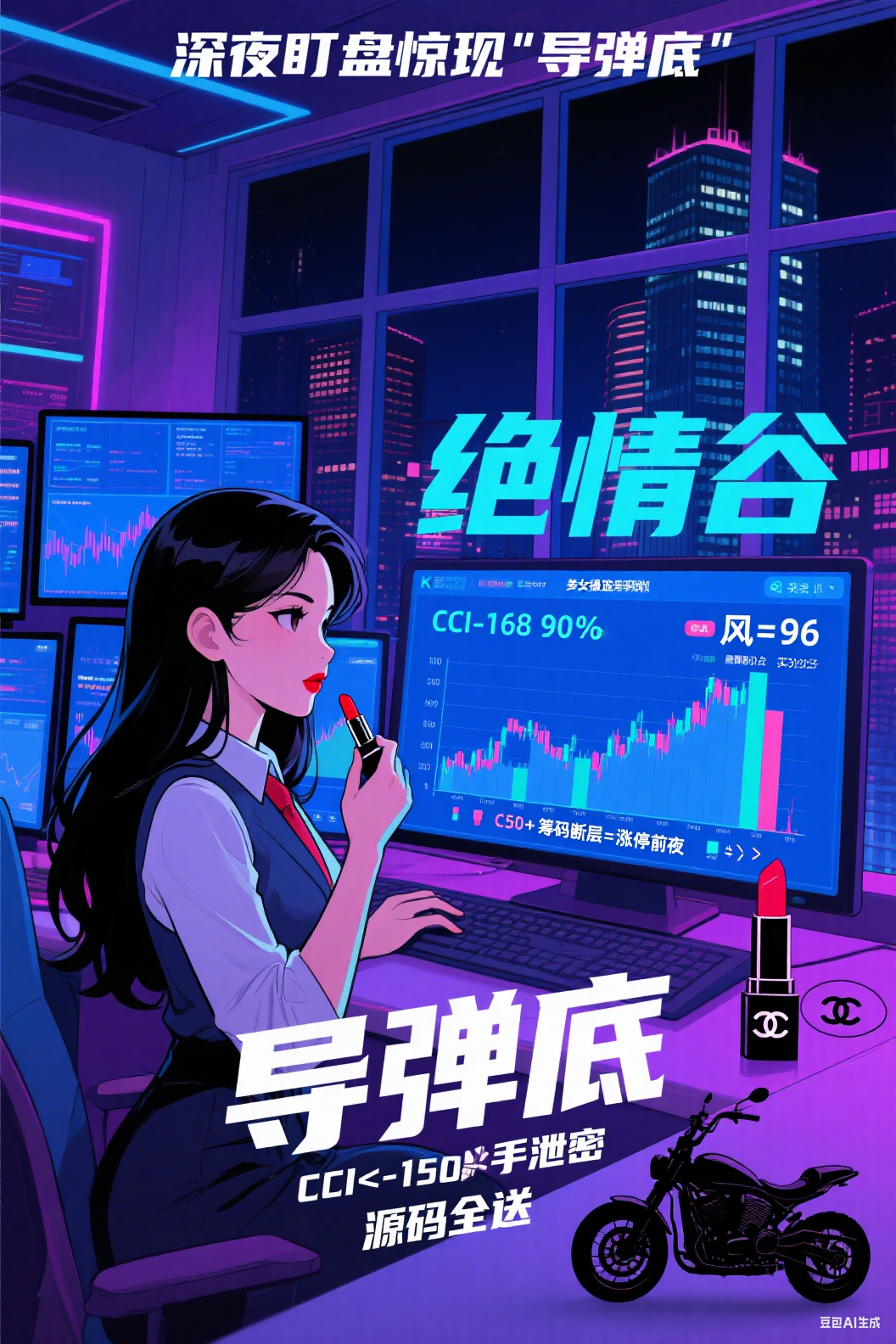 【深夜盯盘惊现“导弹底”！美女操盘手0点泄密：筹码断层=涨停前夜，源码全送！】