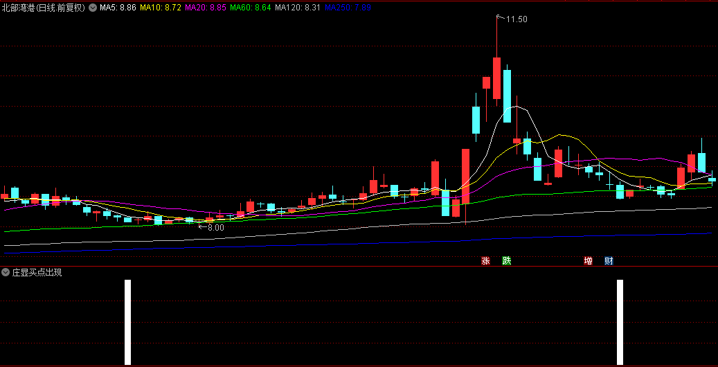【庄显买点出现】副图/选股指标，独特过滤算法，快速识别主力介入时的低点机会！