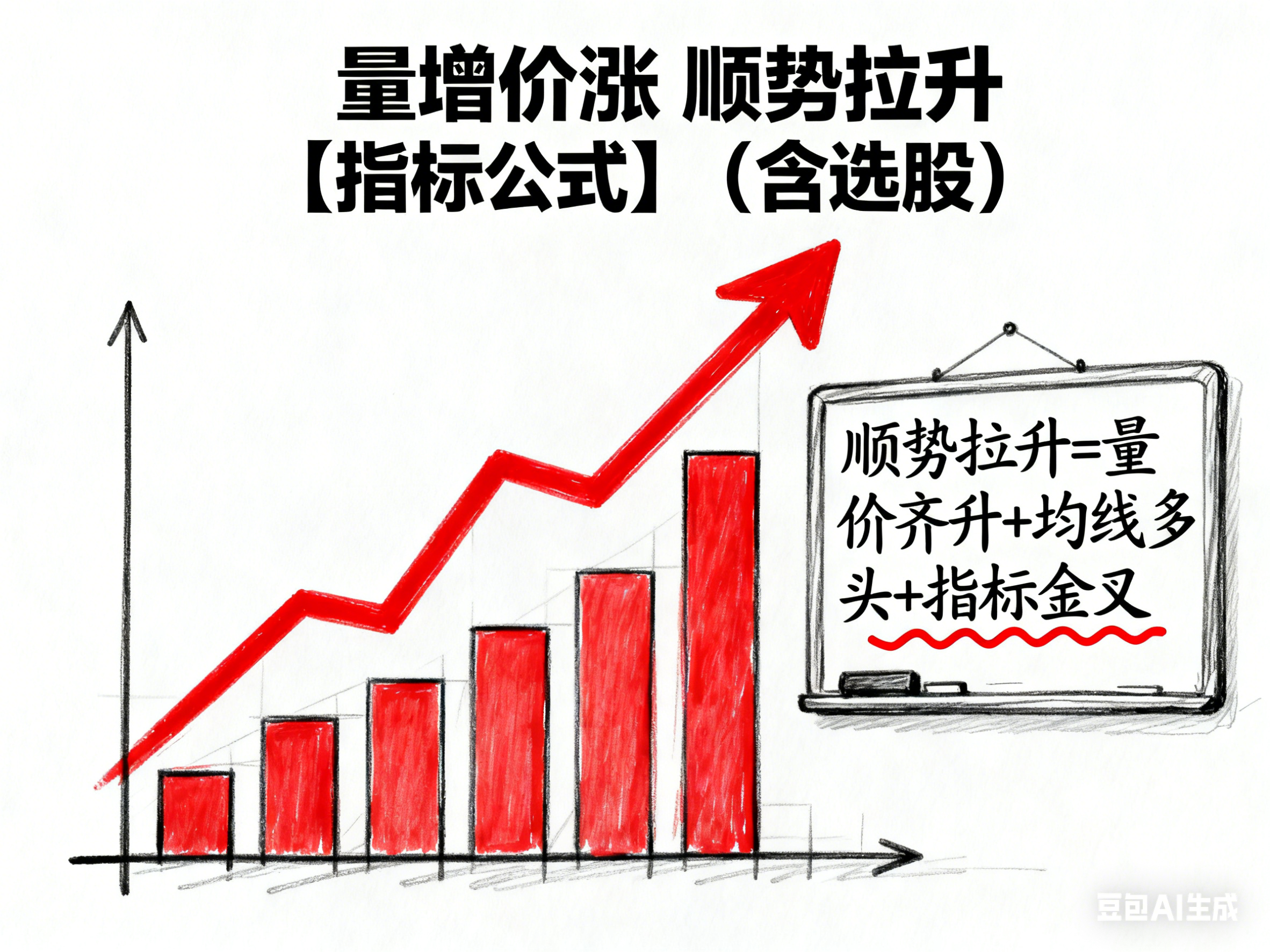 量增价涨 顺势拉升【指标公式】（含选股）