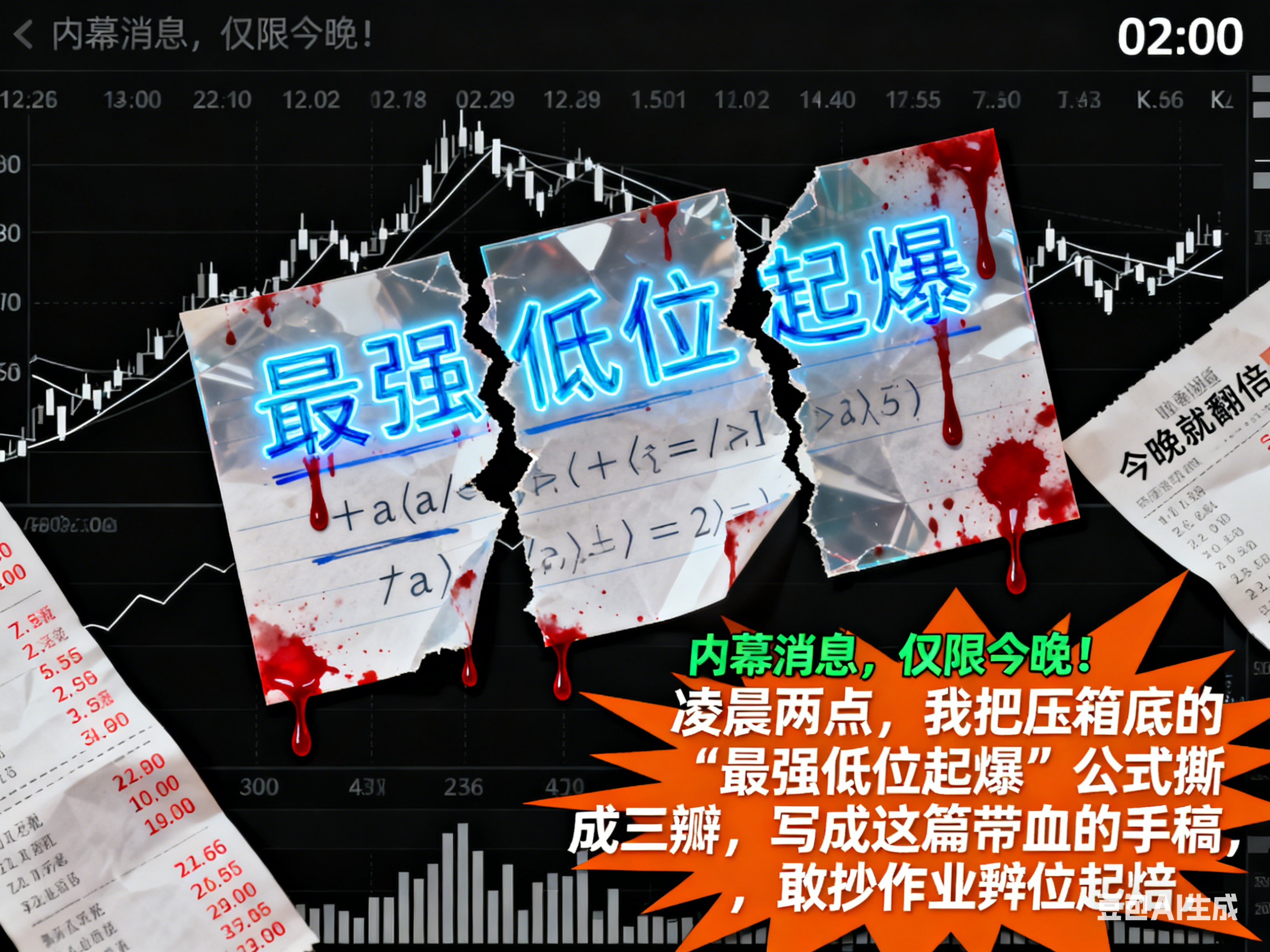 凌晨两点，我把压箱底的“最强低位起爆”公式撕成三瓣，写成这篇带血的手稿，敢抄作业的今晚就翻倍！