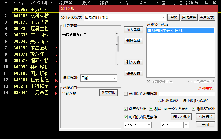 实战【尾盘倍阳主升浪】副图/选股指标，把握主力二次放量启动关键节点，在风险可控前提下获取主升段收益