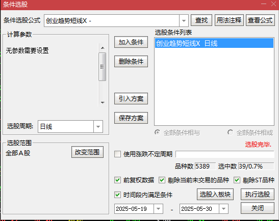【创业趋势短线】副图/选股指标，趋势创业板短线模式，规避低价低质标的！
