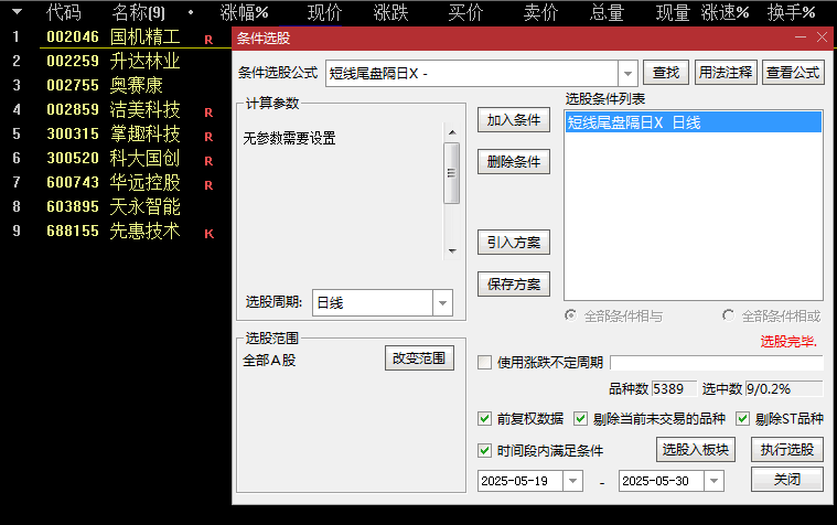 【短线尾盘隔日卖】副图/选股指标，小阴线十字星状态，预示着短期调整到位！