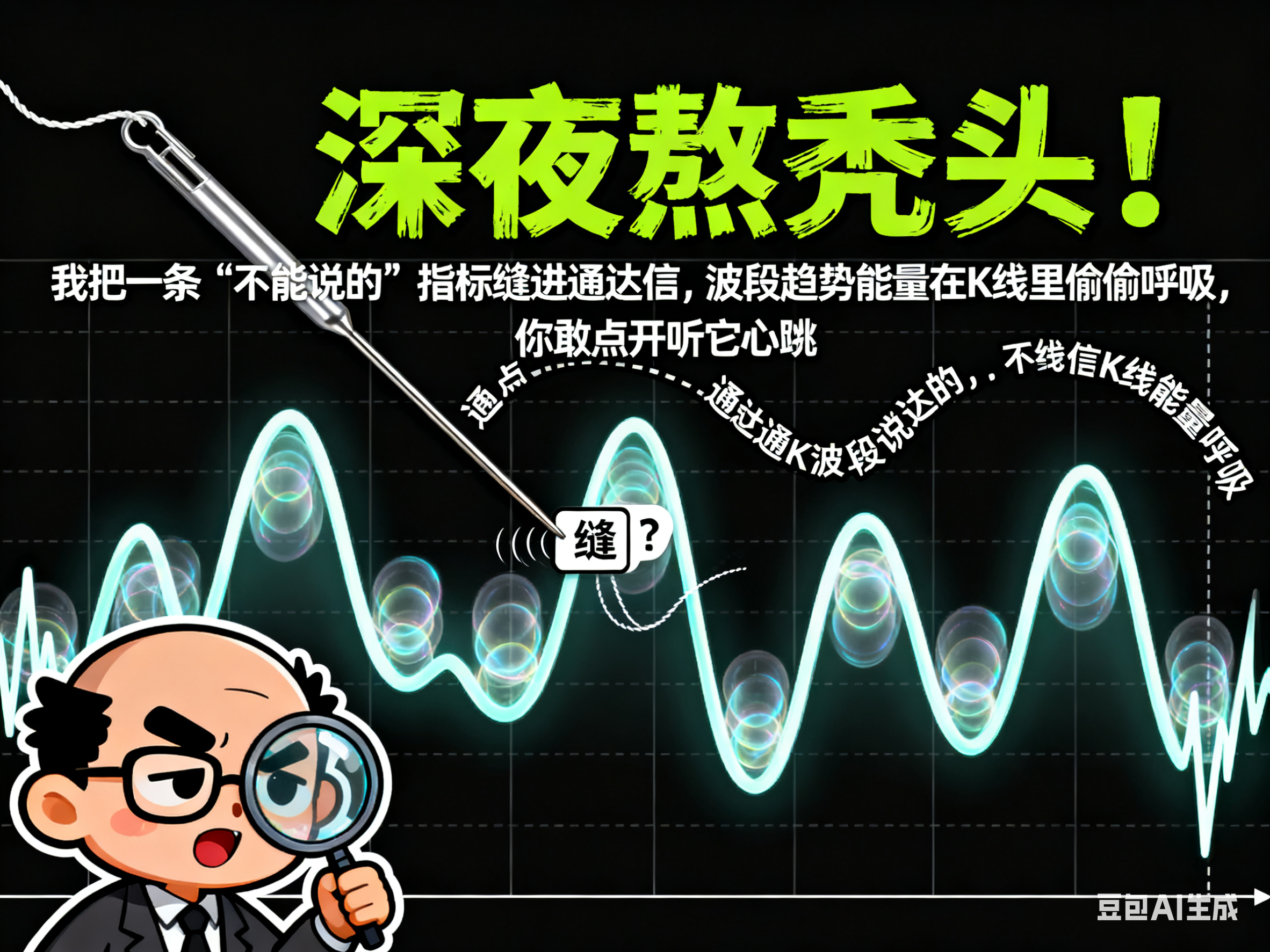 深夜熬秃头！我把一条“不能说的”指标缝进通达信，波段趋势能量在K线里偷偷呼吸，你敢点开听它心跳吗？
