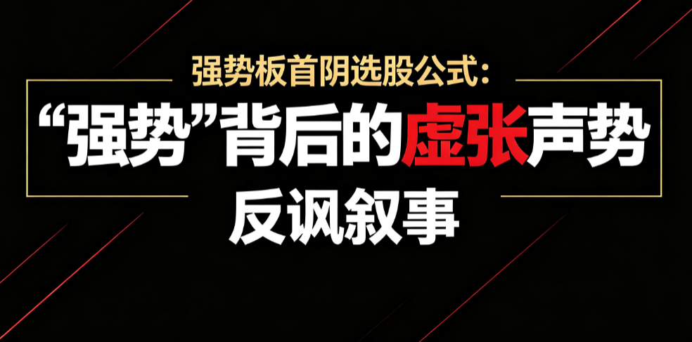 强势板首阴选股公式：反讽叙事——"强势"背后的虚张声势
