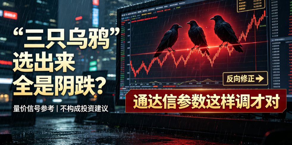三只乌鸦”选出来全是阴跌？通达信参数这样调才对