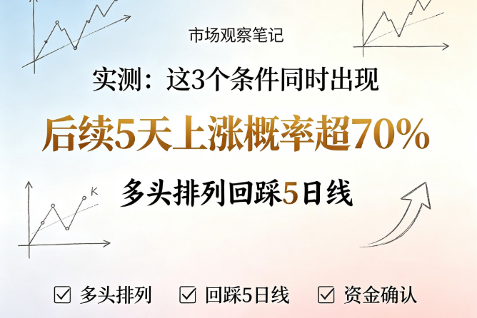 多头排列短期回踩5日线，捕捉短线回调窗口