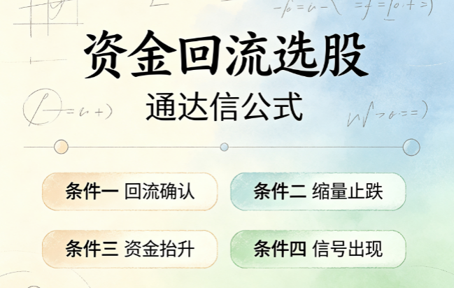 资金回流选股：通达信公式，4个条件，信号干净