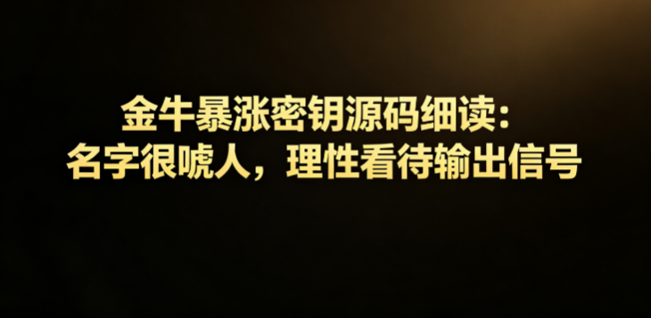金牛暴涨密钥源码细读：名字很唬人，理性看待输出信号