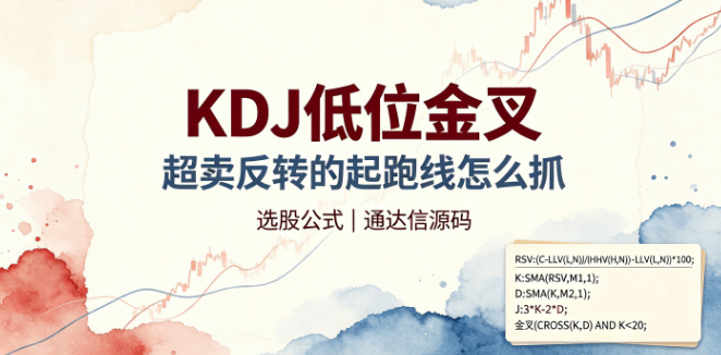 KDJ低位金叉，超卖反转的"起跑线"怎么抓 —— KDJ低位金叉选股公式（附通达信源码）