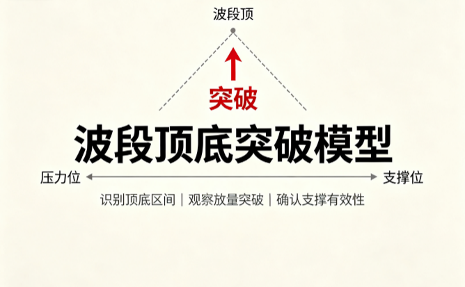 波段顶底突破模型：顶部洋红减仓位与底部绿色支撑位的识别逻辑