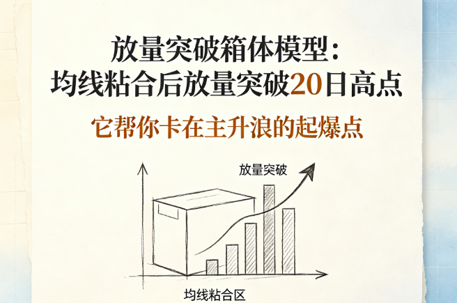 放量突破箱体模型：均线粘合后放量突破20日高点，它帮你卡在主升浪的起爆点