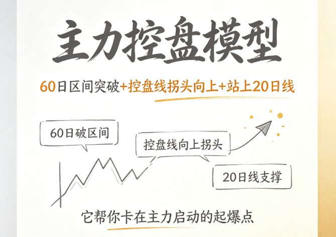 主力控盘模型：控盘线拐头=拉升前夜，错过这一次，下次要等一个周期