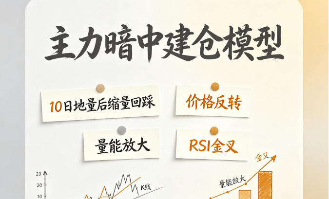 主力暗中建仓：地量+支撑确认+RSI金叉=吸筹完成，错过这一根，拉升时你只能追高