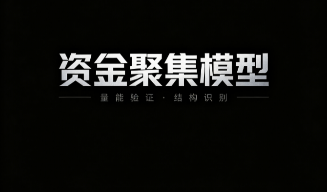 资金聚集模型：资金线上穿散户线叠加走势向上，标记量能博弈的聚集观察点