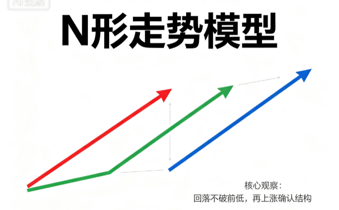N形走势模型：急涨洗盘再攻三段式攻击形态识别手记
