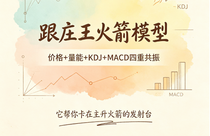 跟庄王火箭模型：价格+量能+KDJ+MACD四重共振，它帮你卡在主升火箭的发射台