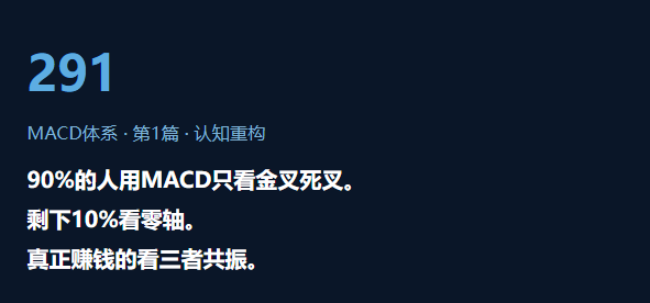291. MACD不是金叉死叉——零轴才是灵魂
